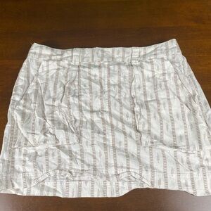 Striped White and Brown Skirt